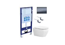Комплект: Унитаз, Инсталляция, Кнопка смыва Aquatek Лея SET AQUATEK ЛЕЯ Т-035 4в1
