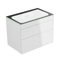 Тумба Keuco 31571800000 Edition 400 под умывальник 70х53.5 см, белый глянцевый/стекло глянцевое антрацит