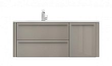 Тумба под раковину AM.PM Awe M15FHL1253GH левосторонняя, королевский серый глянец, 125х48х50