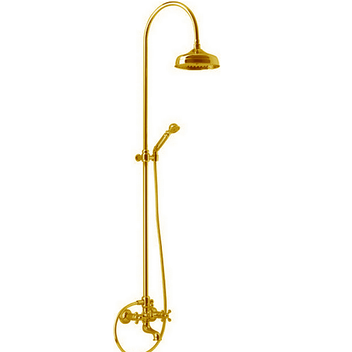 Смеситель для ванны Cisal AC00415124  Arcana  с душевым комплектом и верхним душем, цвет золото снят с производства