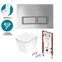 Комплект: Унитаз, Инсталляция, Кнопка смыва TECE spring base K401201WCS