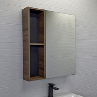 Зеркальный шкаф Comforty 00-00011589 Соло 70х80 см, дуб темно-коричневый