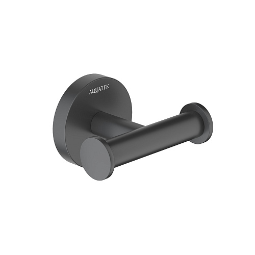 Крючок Aquatek AQ4202MB Оберон двойной, черный матовый купить недорого в интернет-магазине Керамос