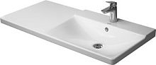 Раковина Duravit 2334120030  P3 Comforts для мебели ассиметричный, с переливом, с 3 отв. под смеситель, вкл. заглушку для перелива, хром, раковина справа, 125x50 см, белая