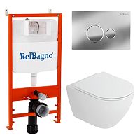 Комплект: Унитаз, сиденье, инсталляция, кнопка BelBagno STYLUS CZR-6601-TH-TOR/CZR-2316-SC/BB026/BB081CR Комплект: Унитаз, сиденье, инсталляция, кнопка BelBagno STYLUS CZR-6601-TH-TOR/CZR-2316-SC/BB026/BB081CR