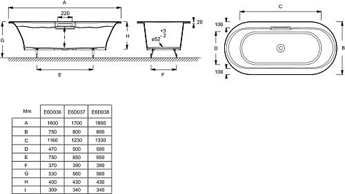 Ванна чугунная Jacob Delafon Volute E6D038-00 купить недорого в интернет-магазине Керамос
