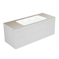 Тумба Keuco 31583740100 Edition 400 под умывальник 140х53.5 см, белый/стекло глянцевое кашемир