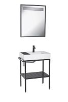 Зеркало Creavit AR065-A.SS Arya подвесное 75х65 см, черный купить недорого в интернет-магазине Керамос