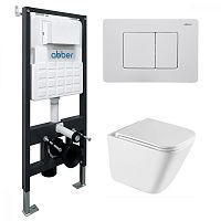 Инсталляция с подвесным унитазом Abber Rechteck AC1219TC-AC0105-AC0120MW