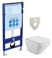 Комплект Aquatek SET Лира: рама Standard INS-0000012 (без клавиши и крепежа) + унитаз AQ1155-00 с тонким сиденьем Soft-close, белый