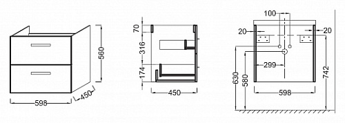 Тумба под раковину Jacob Delafon Ola EB390-N14 купить недорого в интернет-магазине Керамос Тумба под раковину Jacob Delafon Ola EB390-N14 купить недорого в интернет-магазине Керамос