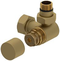 Вентиль Сунержа 032-1407-1234, 3D, правый, (под шестигранник) G 1/2" НР х G 3/4" НГ, матовое золото