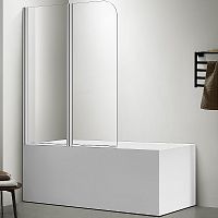 Шторка на ванну Aquatek AQ DEL SBA 10015CH 100 см, прозрачное стекло, профиль хром