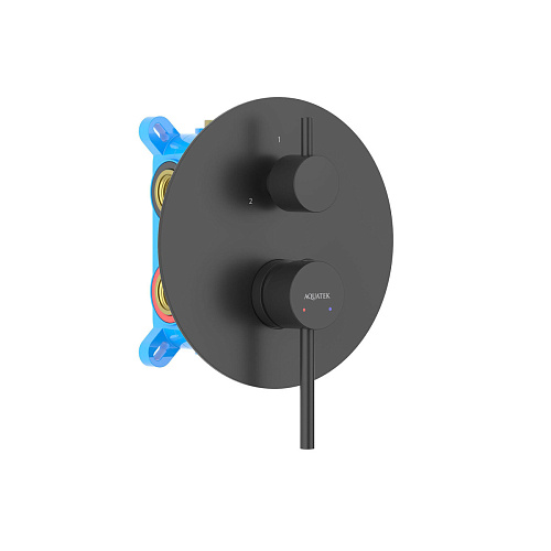 Смеситель Aquatek AQ1347MB Европа для ванны, 3 режима (внешняя и скрытая часть), черный матовый Смеситель Aquatek AQ1347MB Европа для ванны, 3 режима (внешняя и скрытая часть), черный матовый