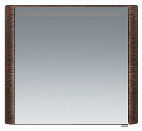 Зеркальный шкаф AM.PM M30MCL0801TF Sensation, левый, 80х70 см, с подсветкой, табачный дуб текстурированный купить недорого в интернет-магазине Керамос