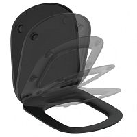 Крышка-сиденье Ideal Standard T3529V3 Tesi для унитаза, микролифт, Silk Black (черный шелк) Крышка-сиденье Ideal Standard T3529V3 Tesi для унитаза, микролифт, Silk Black (черный шелк)