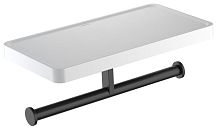 Бумагодержатель Aquatek AQ4919MB Европа двойной с полкой, черный матовый