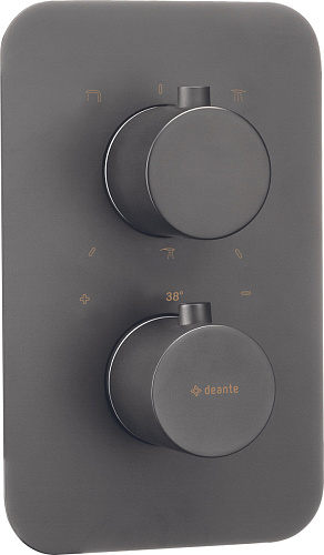 Внешняя часть Deante BXY_DEBT Round смесителя на 3 выхода, установка с Thermostatic Box BXY_X44T, Titanium (титан) Внешняя часть Deante BXY_DEBT Round смесителя на 3 выхода, установка с Thermostatic Box BXY_X44T, Titanium (титан)