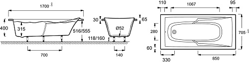 Ванна акриловая Jacob Delafon Corvette 3 E60902-00