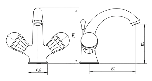 Смеситель для раковины Migliore  ML.KRN-4734.CR