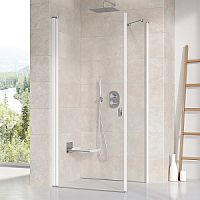 Душевая дверь Ravak 1QV40101Z1 CRV1-80 поворотного типа Chrome, белый + транспарент