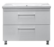 Тумба Loranto CS00077175 Модерн с раковиной, напольная, 100х46 см, белая