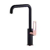 Смеситель IDDIS, SLIBG00i05 Slide для кухни, черный,розовое золото