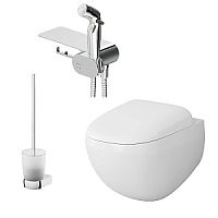 Комплект AM.PM CK30H0904W Sensation: унитаз подвесной с гигиеническим душем, белый/хром