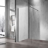 Душевая перегородка Vincea VSW-1H90CLGM Walk-In, 90х200 см, профиль вороненая сталь/стекло прозрачное