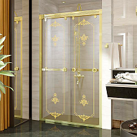 Душевое ограждение Radomir Fra Grande 4-10-3-0-0-418 двойная подвижная дверь, 120х200 см, стекло прозрачное/профиль золото