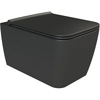 Унитаз Boheme 967-B Zen подвесной, без сиденья, черный матовый