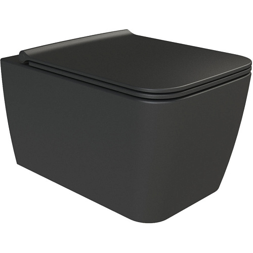 Унитаз Boheme 967-B Zen подвесной, без сиденья, черный матовый