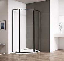 Душевой уголок Cezares ECO-O-P-1-90-C-NERO 90х90 см, черный + транспарент Душевой уголок Cezares ECO-O-P-1-90-C-NERO 90х90 см, черный + транспарент