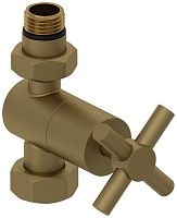 Вентиль Сунержа 032-1409-1234 прямой, (крест) G 1/2" НР х G 3/4" НГ, матовое золото