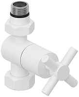 Вентиль Сунержа 30-1409-1234 прямой, (крест) G 1/2" НР х G 3/4" НГ, матовый белый