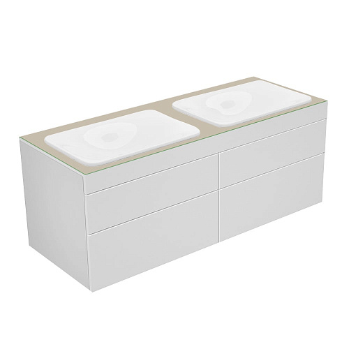 Тумба Keuco 31575750000 Edition 400 под умывальник 140х53.5 см, белый/стекло матовое кашемир купить недорого в интернет-магазине Керамос