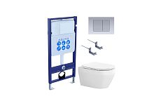 Комплект: Унитаз, Инсталляция, Кнопка смыва Aquatek Лея SET AQUATEK ЛЕЯ cm-011 4в1