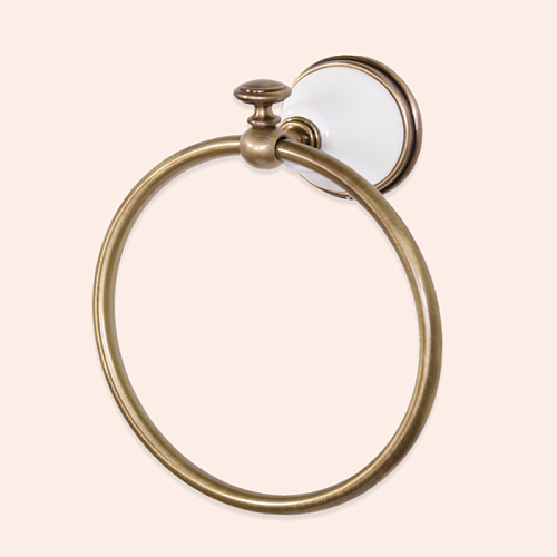 TW Harmony 015, полотенцедержатель кольцо, цвет держателя:  белый,бронза,TWHA015bi,br купить недорого в интернет-магазине Керамос