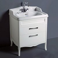 Simas ARM1bi/cr  Arcade База напольная 70 см под раковину AR834, 2 выдвижных ящика цвет белый ( ручки и петли хром)