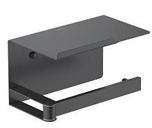 Бумагодержатель Aquatek AQ4929MB Либра с полкой, черный матовый