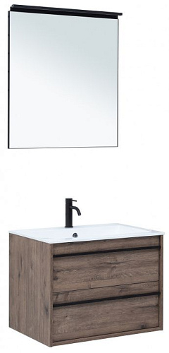 Комплект мебели Aquanet 00271954 Lino для ванной комнаты, темное дерево