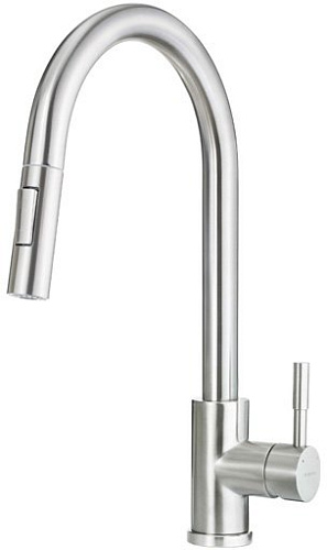 Смеситель Deante BBM_F72M Lima для кухни с выдвижным изливом, сталь Смеситель Deante BBM_F72M Lima для кухни с выдвижным изливом, сталь