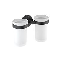 Стакан Aquatek AQ4117MB Европа с держателем двойной, черный матовый Стакан Aquatek AQ4117MB Европа с держателем двойной, черный матовый