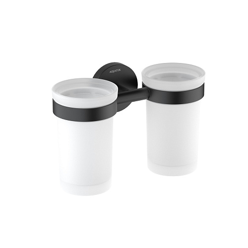 Стакан Aquatek AQ4117MB Европа с держателем двойной, черный матовый - купить в Санкт-Петербурге, цена на Стакан Aquatek AQ4117MB Европа с держателем двойной, черный матовый в интернет-магазине Керамос Стакан Aquatek AQ4117MB Европа с держателем двойной, черный матовый купить недорого в интернет-магазине Керамос