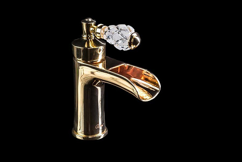 Смеситель Boheme 211-CRST Vogue Crystal для умывальника, золото Смеситель Boheme 211-CRST Vogue Crystal для умывальника, золото