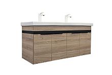 Тумба-умывальник Comforty 00-00009925 Дуэт подвесная, 125х60 см, дуб натуральный