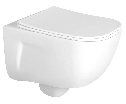 Унитаз Aquatek AQ2012-00 Дива безободковый 51х35 см, тонкое сиденье с механизмом плавного закрывания, белый