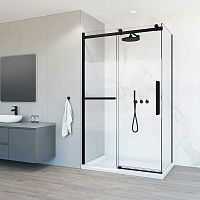 Душевой уголок Vincea VSR-1CS9013CLB Como Soft, 130х90 см, профиль черный/стекло прозрачное