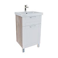 Тумба IDDIS NSE50W1i95K New Sena с умывальником, напольная, белая/под дерево