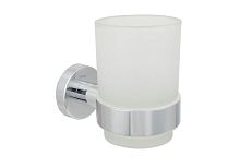 Стакан Aquatek AQ4004CR Вега с держателем, хром/стекло матовое белое Стакан Aquatek AQ4004CR Вега с держателем, хром/стекло матовое белое